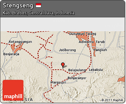 Shaded Relief 3D Map of Srengseng