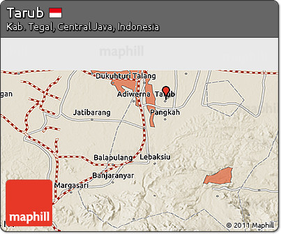 Shaded Relief 3D Map of Tarub