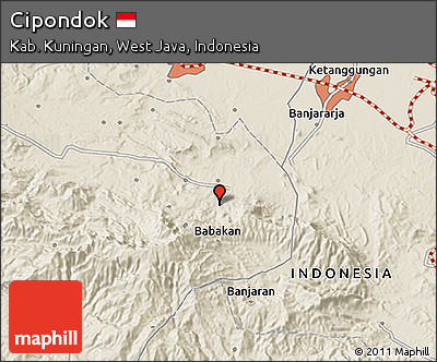 Shaded Relief 3D Map of Cipondok
