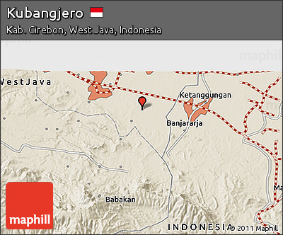 Shaded Relief 3D Map of Kubangjero