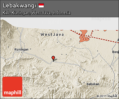 Shaded Relief 3D Map of Lebakwangi