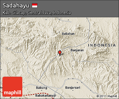 Shaded Relief 3D Map of Sadahayu