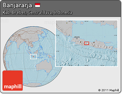 Gray Location Map of Banjararja, hill shading