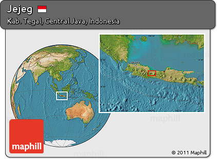 Satellite Location Map of Jejeg