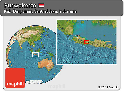 Satellite Location Map of Purwokerto