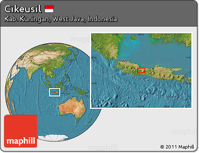 Satellite Location Map of Cikeusil
