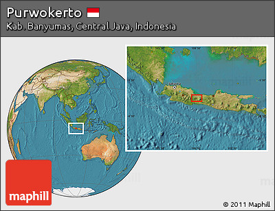 Satellite Location Map of Purwokerto