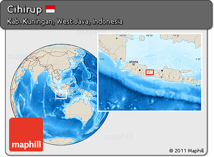 Shaded Relief Location Map of Cihirup