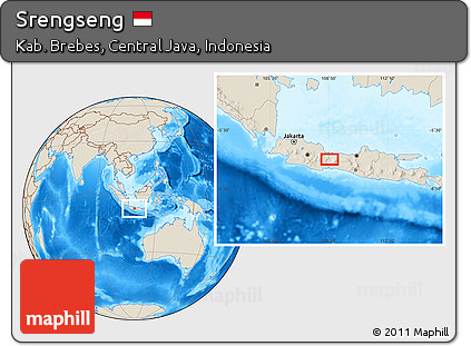 Shaded Relief Location Map of Srengseng