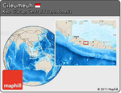 Shaded Relief Location Map of Cileumeuh
