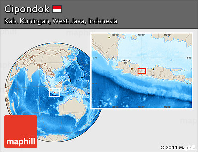 Shaded Relief Location Map of Cipondok