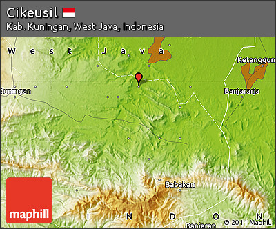 Physical Map of Cikeusil