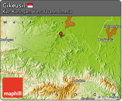 Physical Map of Cikeusil