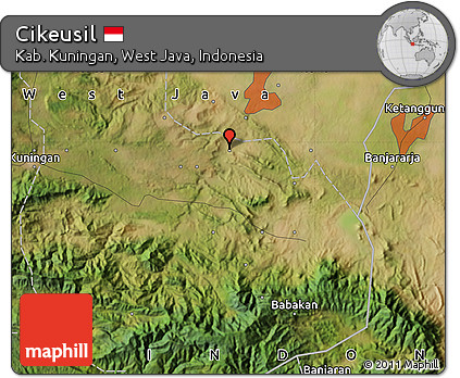 Satellite Map of Cikeusil