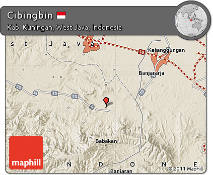 Shaded Relief Map of Cibingbin