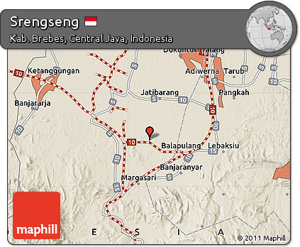 Shaded Relief Map of Srengseng