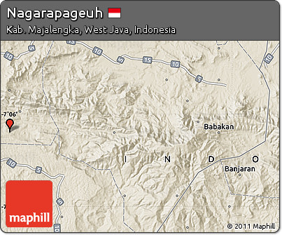Shaded Relief Map of Nagarapageuh