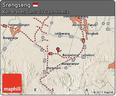 Shaded Relief Map of Srengseng
