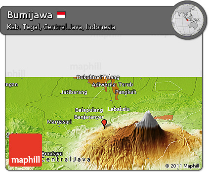 Physical Panoramic Map of Bumijawa