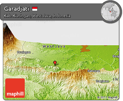 Physical Panoramic Map of Garadjati