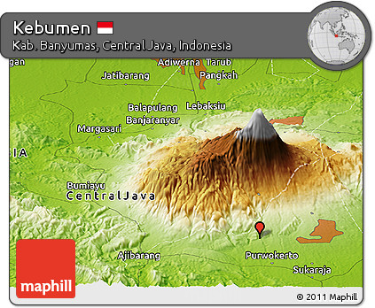 Physical Panoramic Map of Kebumen