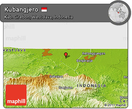 Physical Panoramic Map of Kubangjero