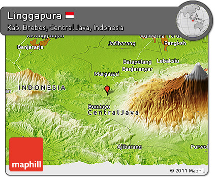 Physical Panoramic Map of Linggapura