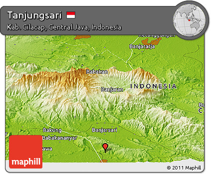 Physical Panoramic Map of Tanjungsari