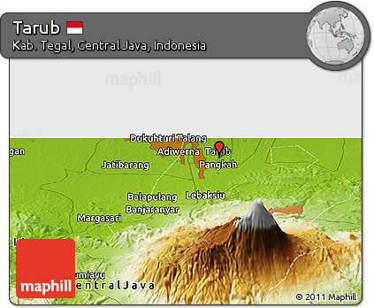 Physical Panoramic Map of Tarub