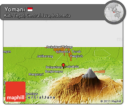 Physical Panoramic Map of Yomani