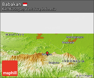 Physical Panoramic Map of Babakan