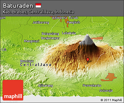 Physical Panoramic Map of Baturaden