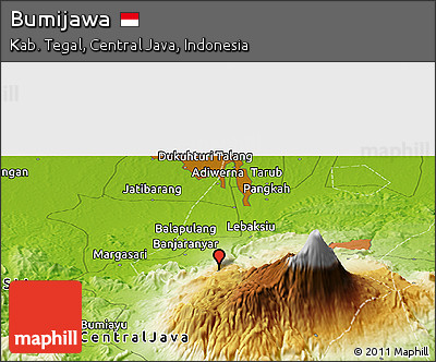 Physical Panoramic Map of Bumijawa