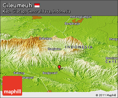 Physical Panoramic Map of Cileumeuh