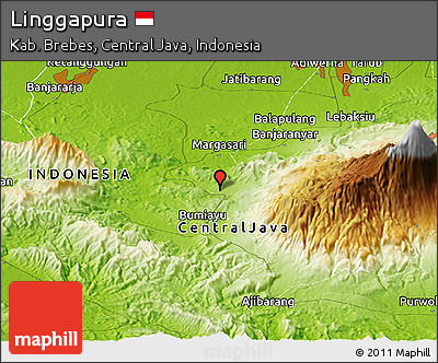 Physical Panoramic Map of Linggapura