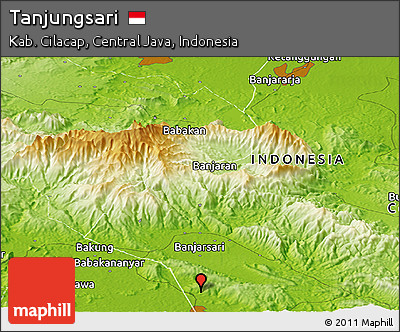 Physical Panoramic Map of Tanjungsari