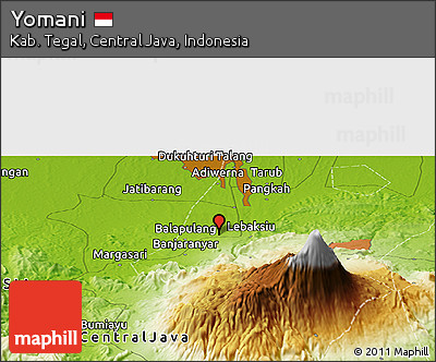Physical Panoramic Map of Yomani