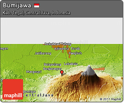 Physical Panoramic Map of Bumijawa