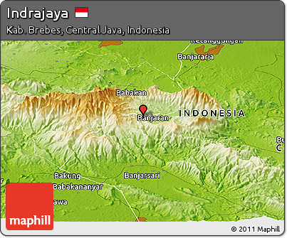 Physical Panoramic Map of Indrajaya