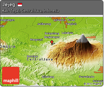 Physical Panoramic Map of Jejeg