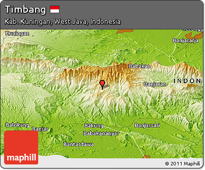 Physical Panoramic Map of Timbang