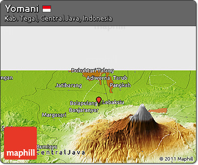 Physical Panoramic Map of Yomani
