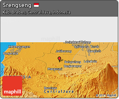 Political Panoramic Map of Srengseng