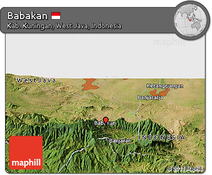 Satellite Panoramic Map of Babakan