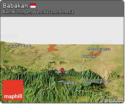 Satellite Panoramic Map of Babakan