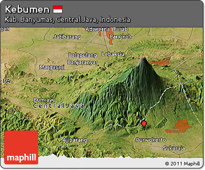Satellite Panoramic Map of Kebumen