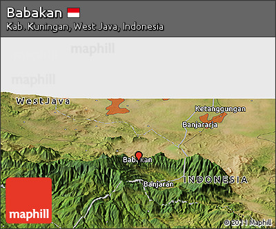 Satellite Panoramic Map of Babakan