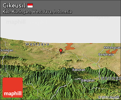 Satellite Panoramic Map of Cikeusil