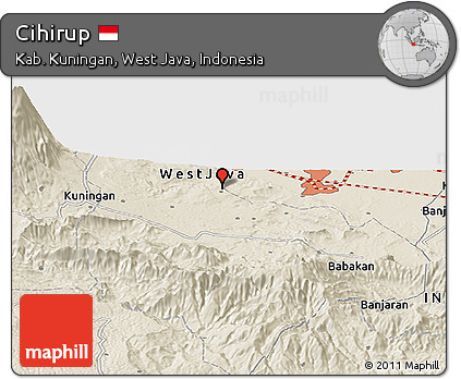 Shaded Relief Panoramic Map of Cihirup