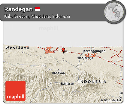 Shaded Relief Panoramic Map of Randegan
